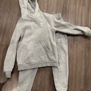 Adidas Gray Hoodie and Sweatpants Set